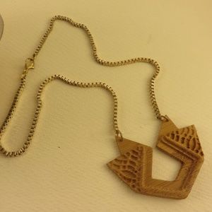 70s Wooden Necklace, Boho Necklace